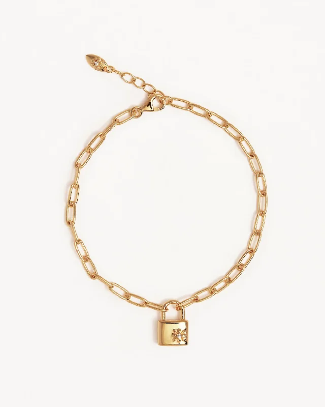 Lotus motif bangles-18k Gold Vermeil Promise of Us Lotus Padlock Bracelet