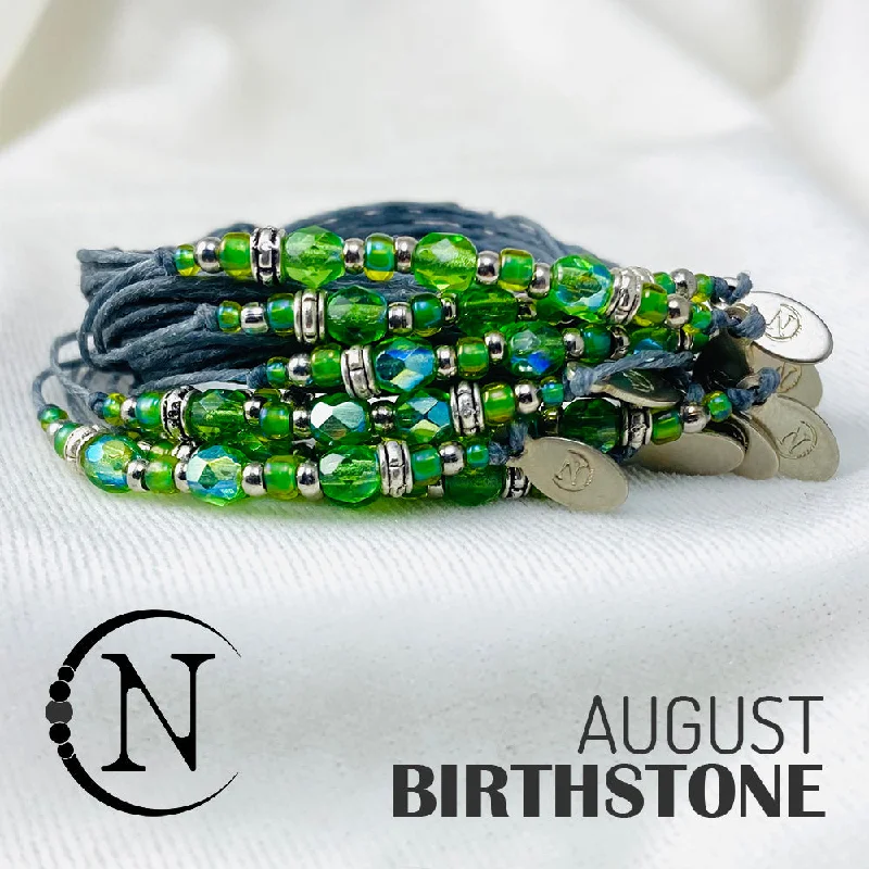 Octagonal shape bracelets-August Peridot NTIO Birthstone Bracelet