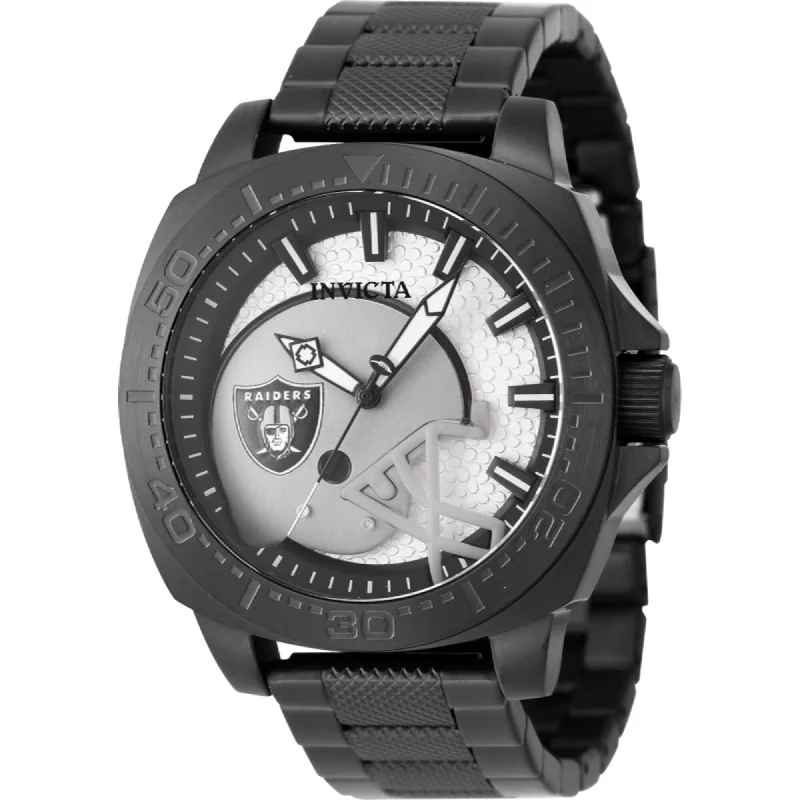 Broad geometric bangles-Invicta Men's Watch - NFL Las Vegas Raiders Grey and Black Dial Bracelet | 47869