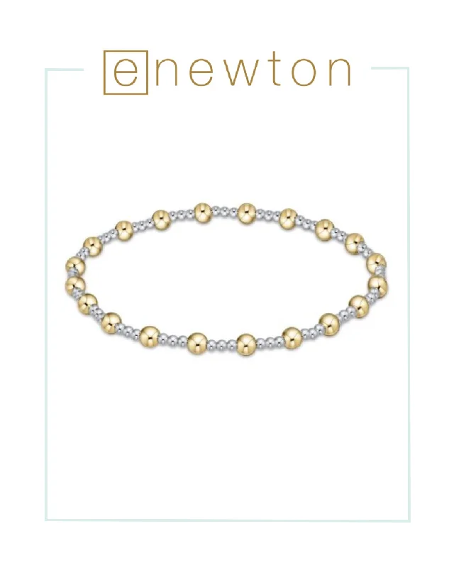 Octagonal shape bracelets-E Newton Extends | Classic Sincerity Pattern 4mm Bead Bracelet - Mixed Metal