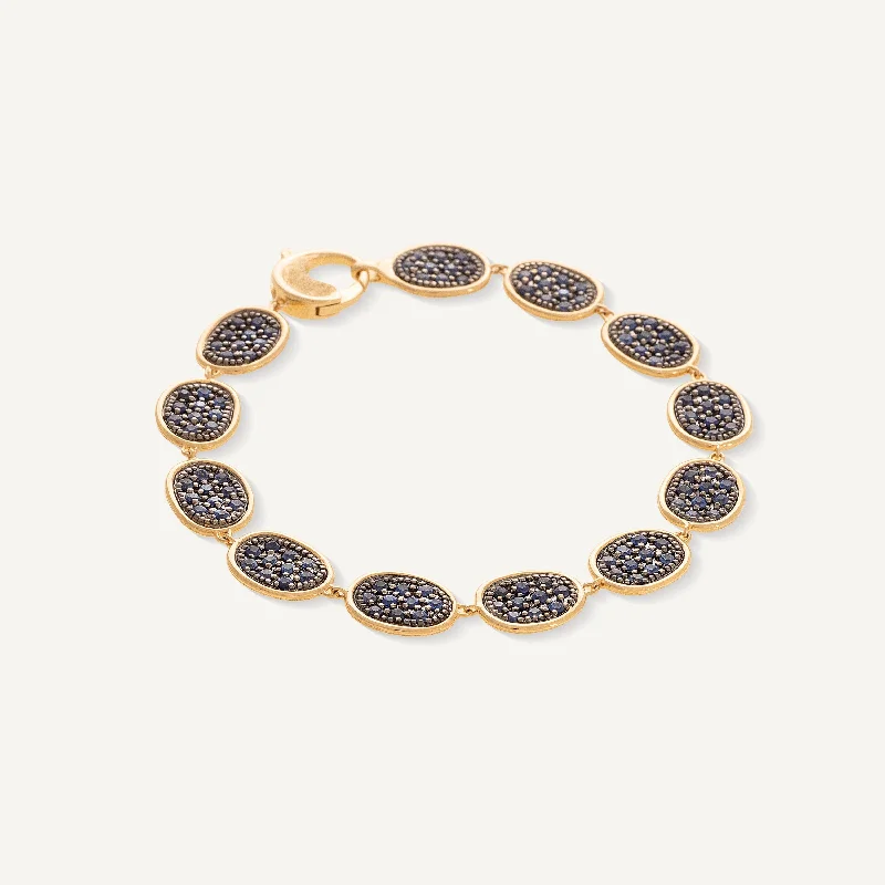 Woven bead bracelets-18K Yellow Gold Sapphire Pavé Bracelet