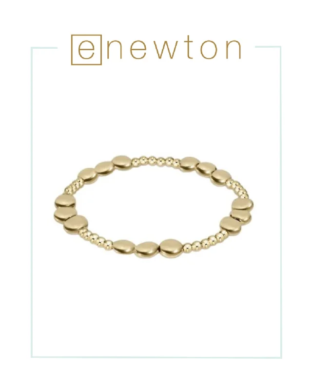 Clean modern bracelets-E Newton Honesty Joy Pattern 6mm Bead Bracelet - Gold