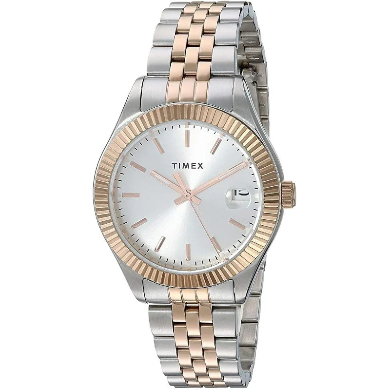 Fluid form bracelets-Timex Women's Quartz Watch - Waterbury Silver Dial Bracelet | TW2T87000VQ