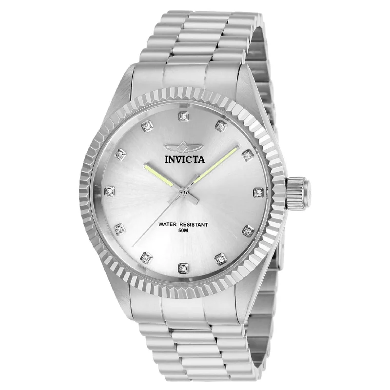 Detailed accent bracelets-Invicta Men's Quartz Watch - Specialty Silver Tone Dial Bracelet | 29501