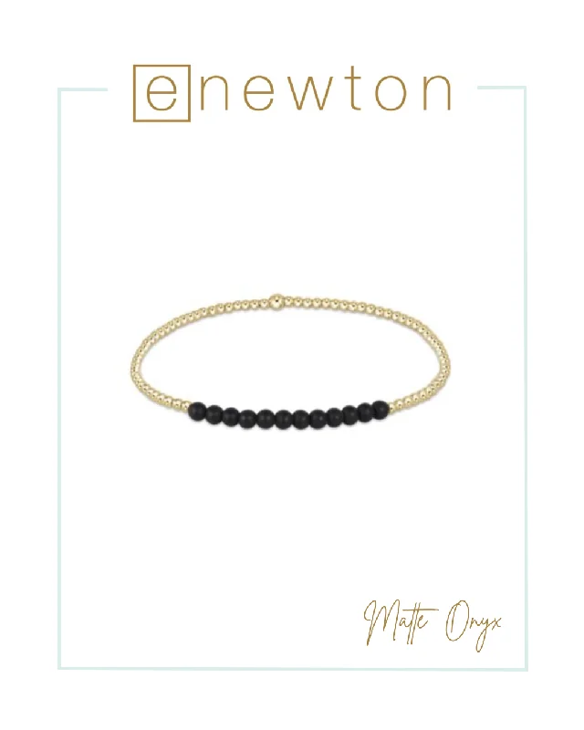 Full moon bangles-E Newton Gold Bliss 2mm Bead Bracelet - Matte Onyx