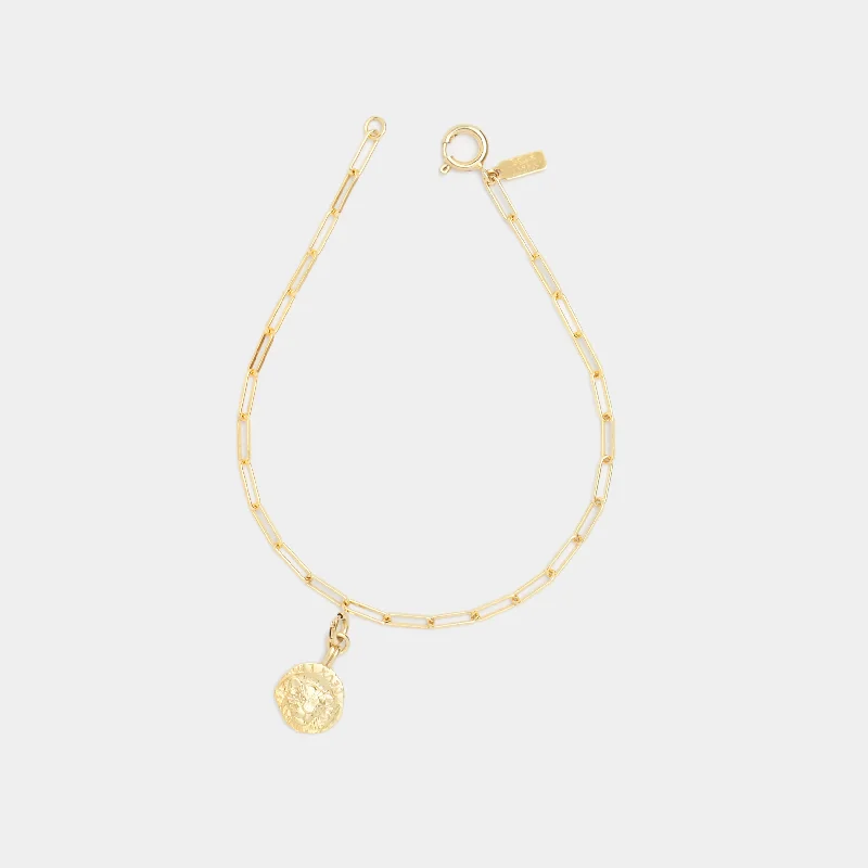 Clean chain bracelets-Medusa Charm on Cairo Bracelet in Gold