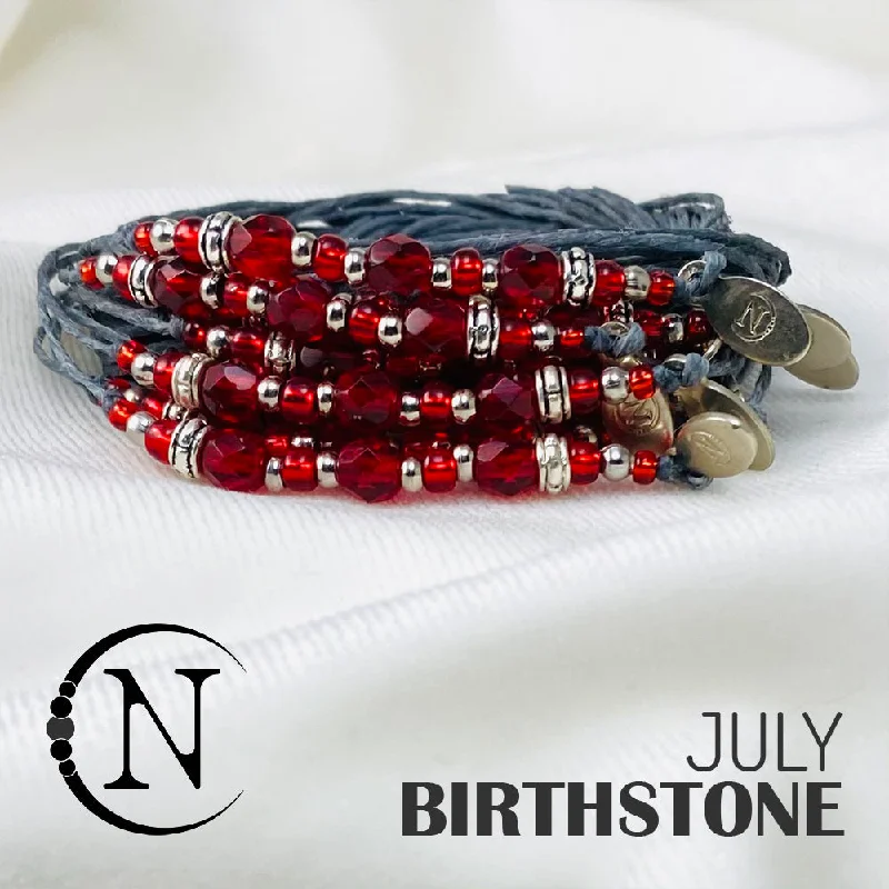 Dual-metal bracelets-July Ruby NTIO Birthstone Bracelet